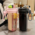 Double Drink Sub-bin Tumbler Creative Straw Cup Pi-Mart