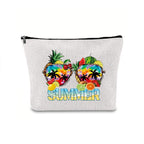 Linen printed cosmetic bag, cosmetic lipstick storage bag, small simple zipper evening clutch bag, - SJB-DIAMOND ELITES