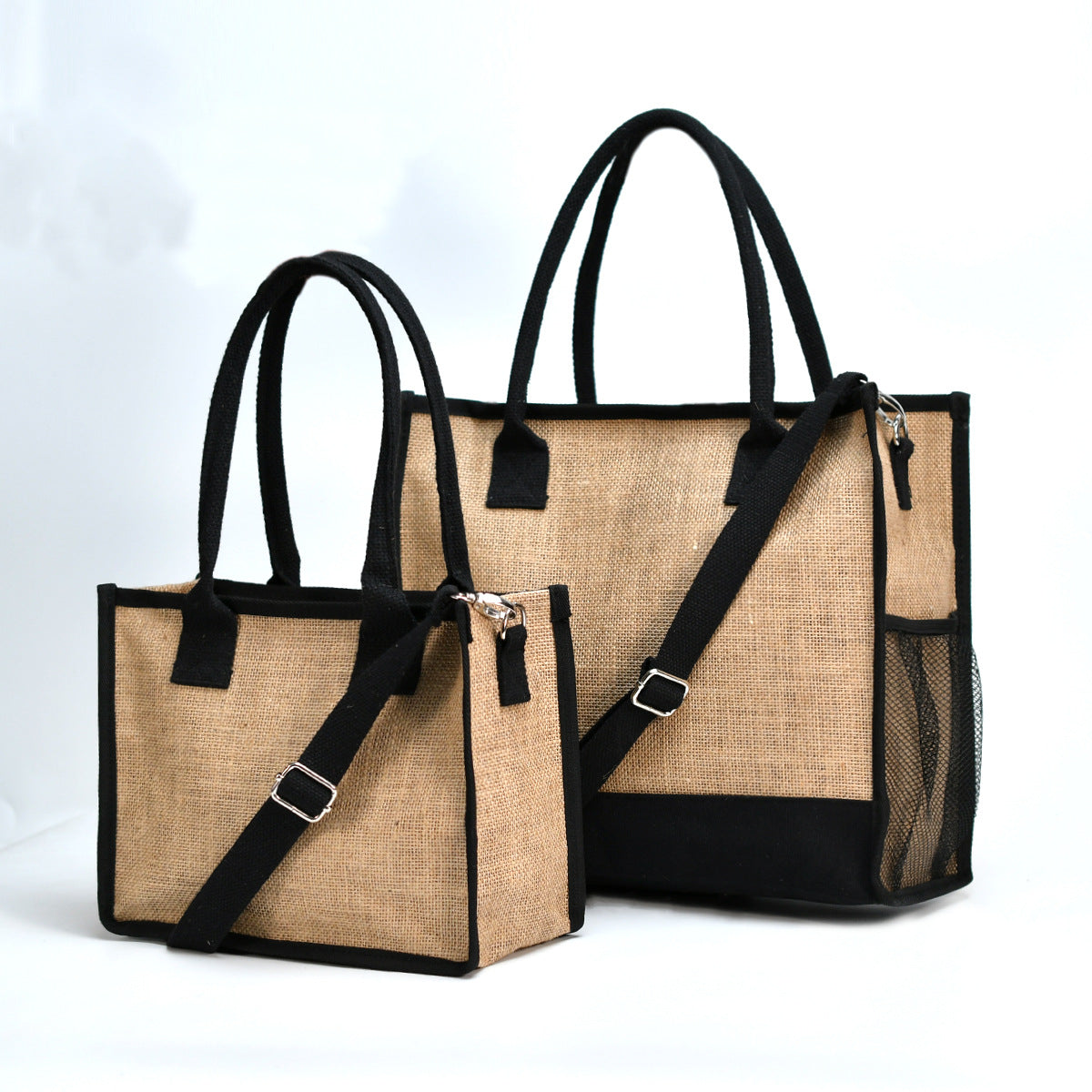 Linen tote shoulder bag, large capacity messenger tote bag, shoulder strap removable storage bag, lightweight tote purse - SJB-DIAMOND ELITES