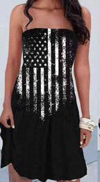 Beach Dress Floral Medium and Long Dress Bohemian Strapless Printed Chest Wrap Skirt