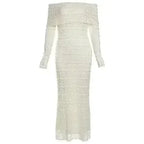 25 Edition – Elegant Off-Shoulder Lace Maxi Dress (Socialite Style)