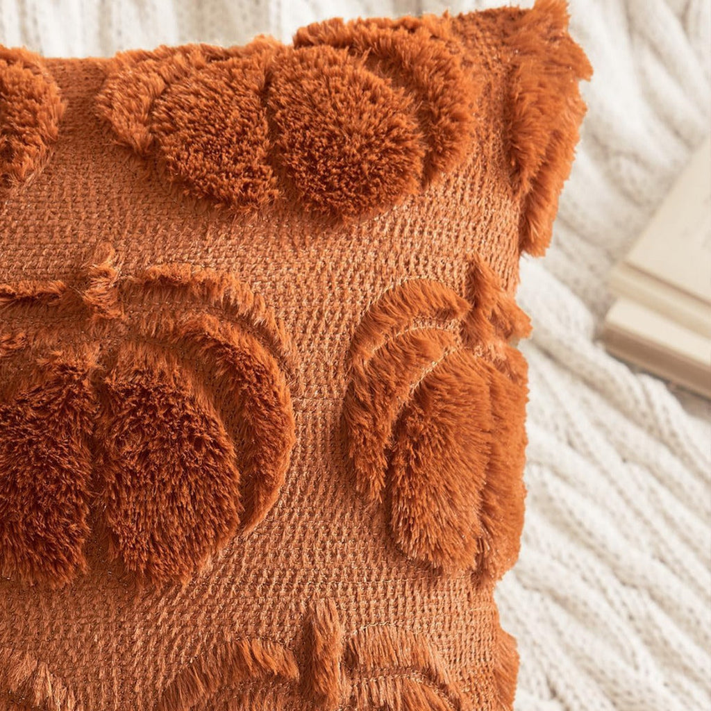 Pumpkin Fall Throw Pillow Covers - Set of 2 Rust Red Faux Fur Pillow Cases - SJB-DIAMOND ELITES