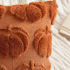 Pumpkin Fall Throw Pillow Covers - Set of 2 Rust Red Faux Fur Pillow Cases - SJB-DIAMOND ELITES