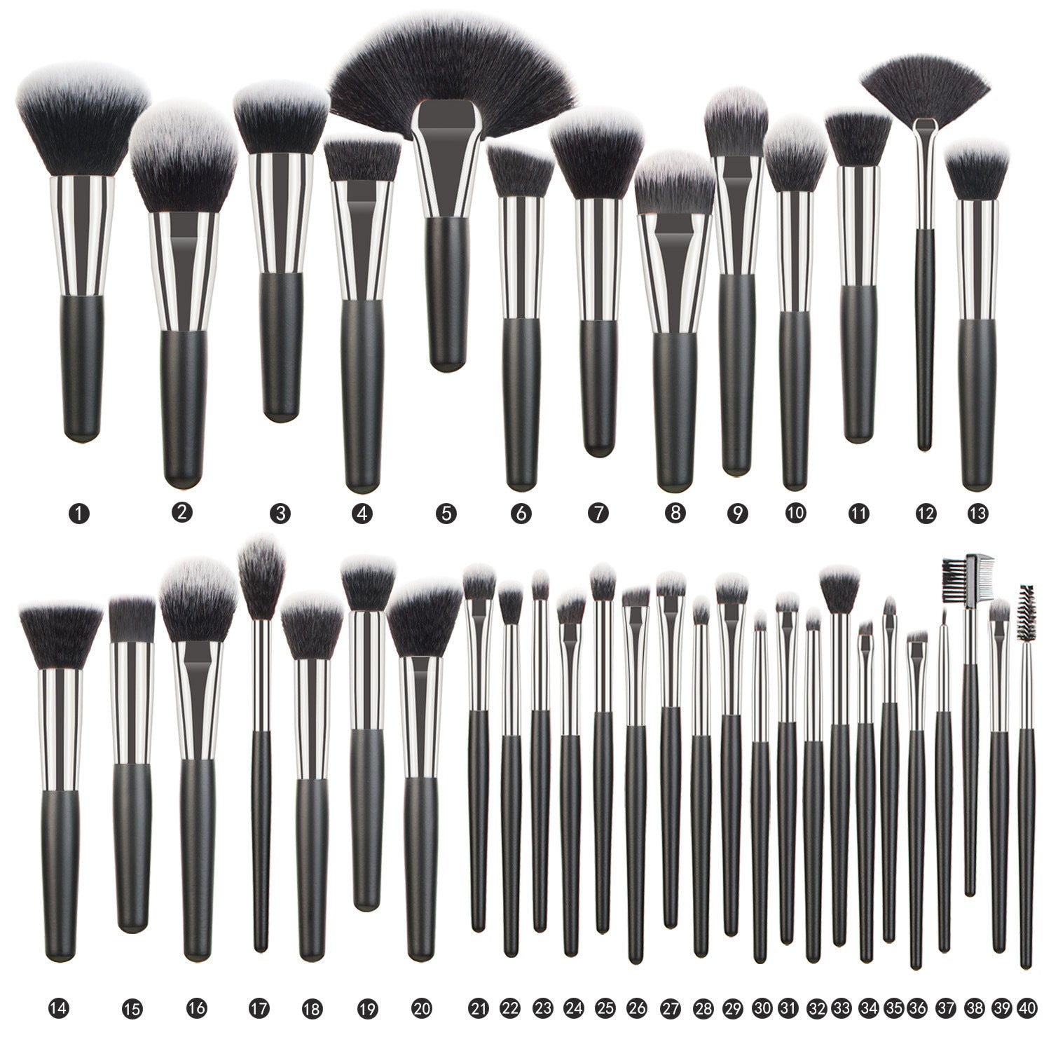 Animal Hair Makeup Brush Full Set Pi-Mart