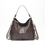 Large vegan leather hobo handbag for women with detachable long strap SHOMICOBOUTIQUE