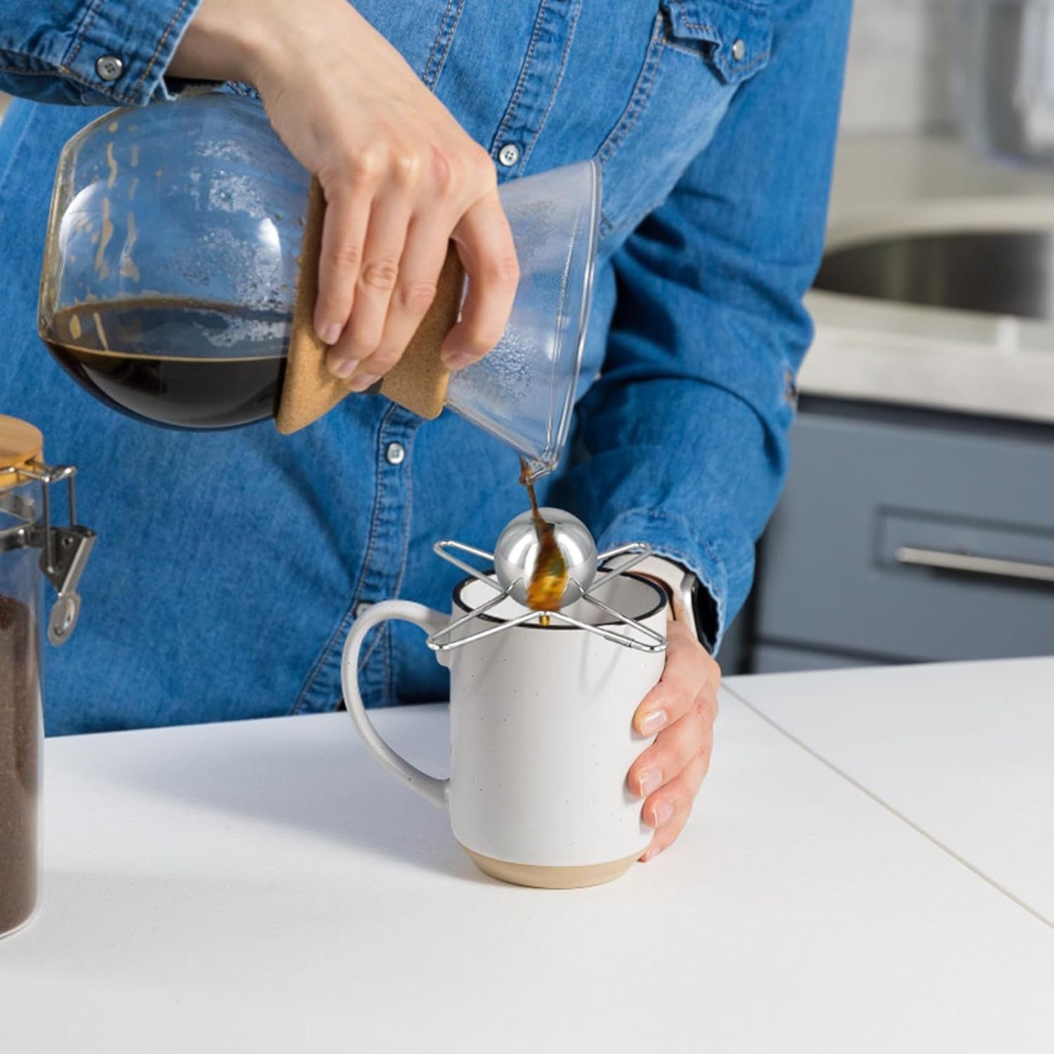 Stainless Steel Bracket Round Spherical Coffee Drink Cooling Tool Pi-Mart