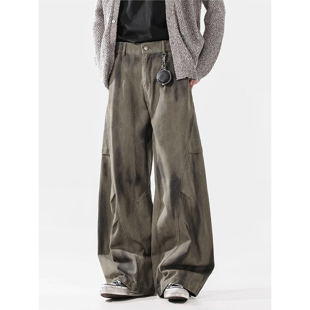 Loose Street Pleated Dirty Dyed Cargo Jeans Lootquake LLC