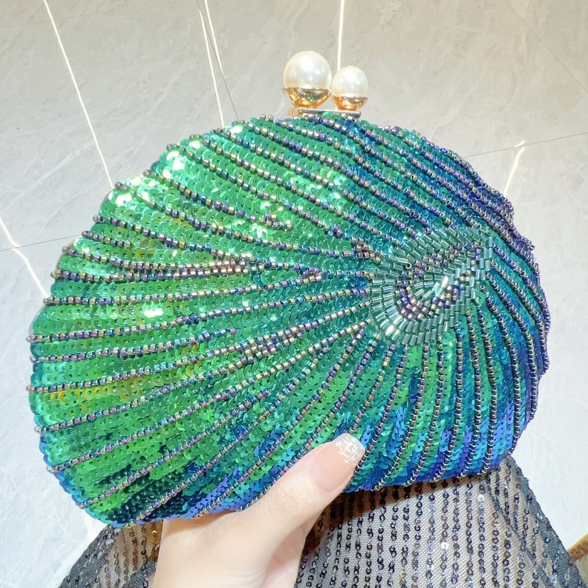 Elegant Retro Craft Beaded Evening Bag – Stylish Clutch Purse for Prom, Party, and Special Occasions – Perfect Prom Bags Clutches with Sparkling Beadwork - SJB-DIAMOND ELITES