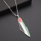 MAC100 Stainless Steel Vintage keffiyeh Palestine Map Pendant Necklace - SJB-DIAMOND ELITES