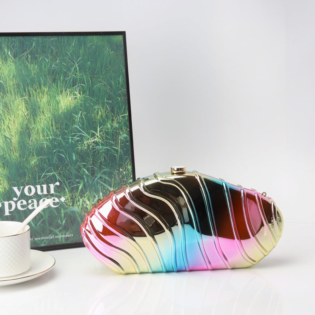 Acrylic Striped Minimalist Chain Banquet Bag, Evening Purse, Evening Bags for Women Formal, Clutch Purse, Clutch Purse Casual, - SJB-DIAMOND ELITES