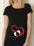 Maternity Shirt Maternity Cute Baby Printed O-Neck Lootquake LLC