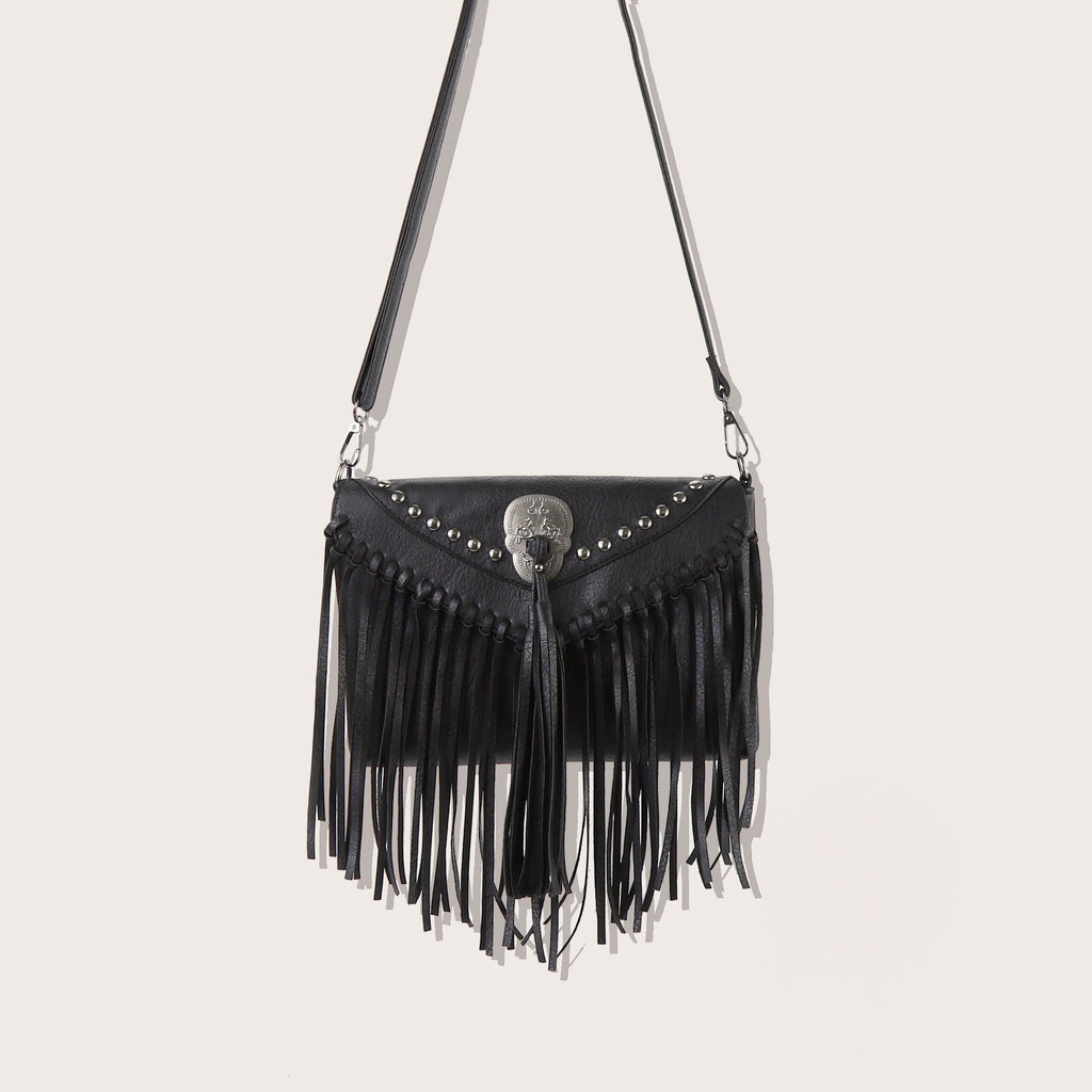 stylish envelope bag, skull fringed bag, women's rivet shoulder crossbody bag - SJB-DIAMOND ELITES