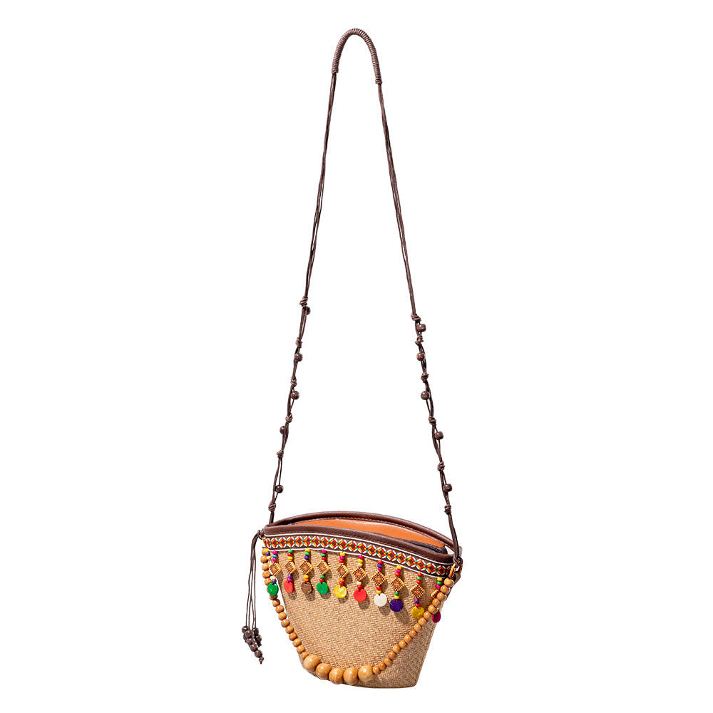 Holiday small straw bag, shoulder bag women's beach bag, small woven bag large capacity handbag hobo - SJB-DIAMOND ELITES