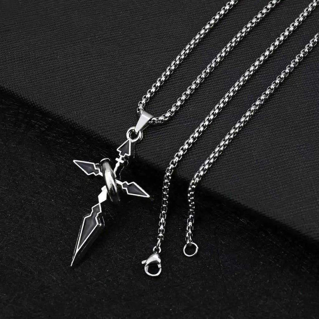 Minimalist Hip Hop Ring Cross Necklace