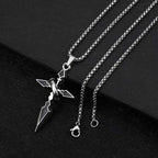 Minimalist Hip Hop Ring Cross Necklace