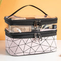Multifunctional double-layer cosmetic bag, transparent storage bag, travel portable tote bag, large-capacity waterproof toilet bag - SJB-DIAMOND ELITES