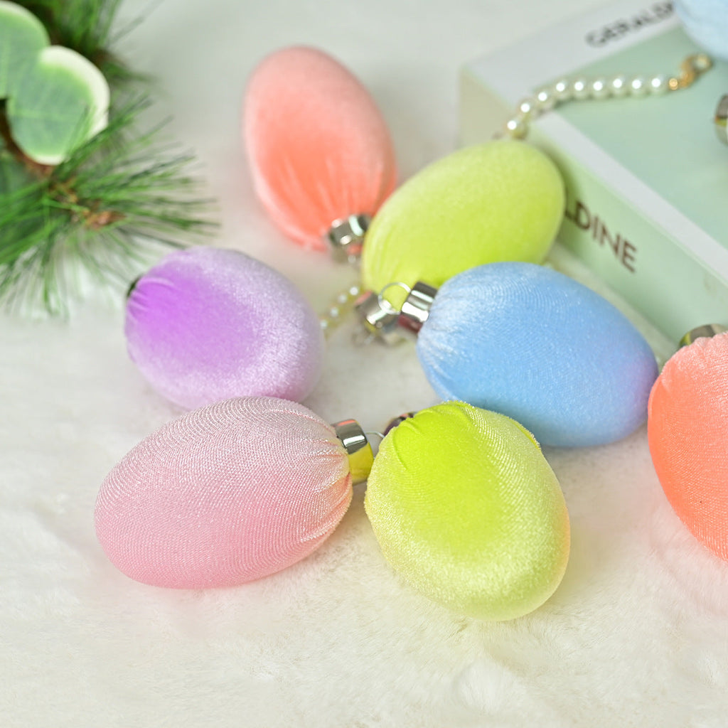 Easter Egg Flocking Ball Velvet Venue Layout Props Pi-Mart