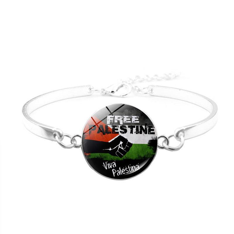 Free Palestine Bracelet | Palestinian Flag Keffiyeh Bracelet (MAC081) - SJB-DIAMOND ELITES