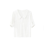 Chiffon Shirt for Women Summer Loose Collar Formal Wear White Shirt  SK08210503 - SJB-DIAMOND ELITES