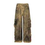 Waste Soil Wind Tie-dyed Old Dirty Cargo Jeans Men Lootquake LLC