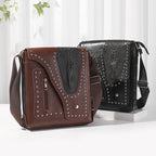 Rivet shoulder bag male, steampunk locomotive messenger bag female, large capacity storage bag, bohemian crossbody bag - SJB-DIAMOND ELITES