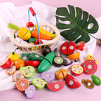 Wooden Vegetable Magnetic Children's Play House Cut Fruit Toys Pi-Mart