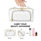 Chessboard double pillow cosmetic bag, multifunctional waterproof toilet bag, makeup bag with compartments, - SJB-DIAMOND ELITES