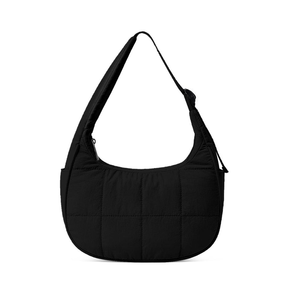 Nylon bag large capacity women's armpit bag, down bag versatile shoulder bag, solid color silk cotton handbag, puffer bag hobo - SJB-DIAMOND ELITES