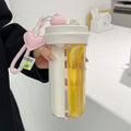 Double Drink Sub-bin Tumbler Creative Straw Cup Pi-Mart