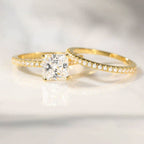 5A Zircon Round Rose Silver Diamond Ring Pi-Mart