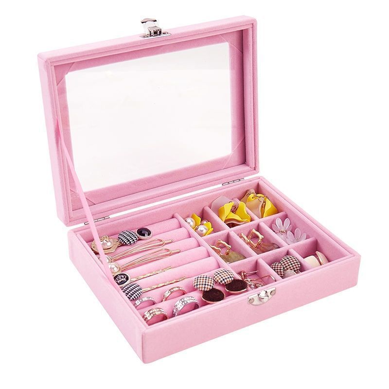 Flannel dustproof jewelry box with lid, ring earrings, earrings, necklace storage box, anti-oxidation jewelry storage box - SJB-DIAMOND ELITES