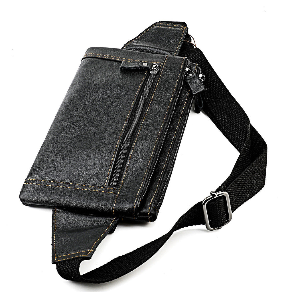 Multifunctional Genuine Leather Chest Bag & Waist Bag for Men and Women – Fanny Pack for Travel, Sports, Running, and Holidays with Multiple Pockets - SJB-DIAMOND ELITES