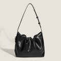 Simple soft leather pleated armpit bag, women's design side zipper solid color shoulder bag, hobo bag for women - SJB-DIAMOND ELITES