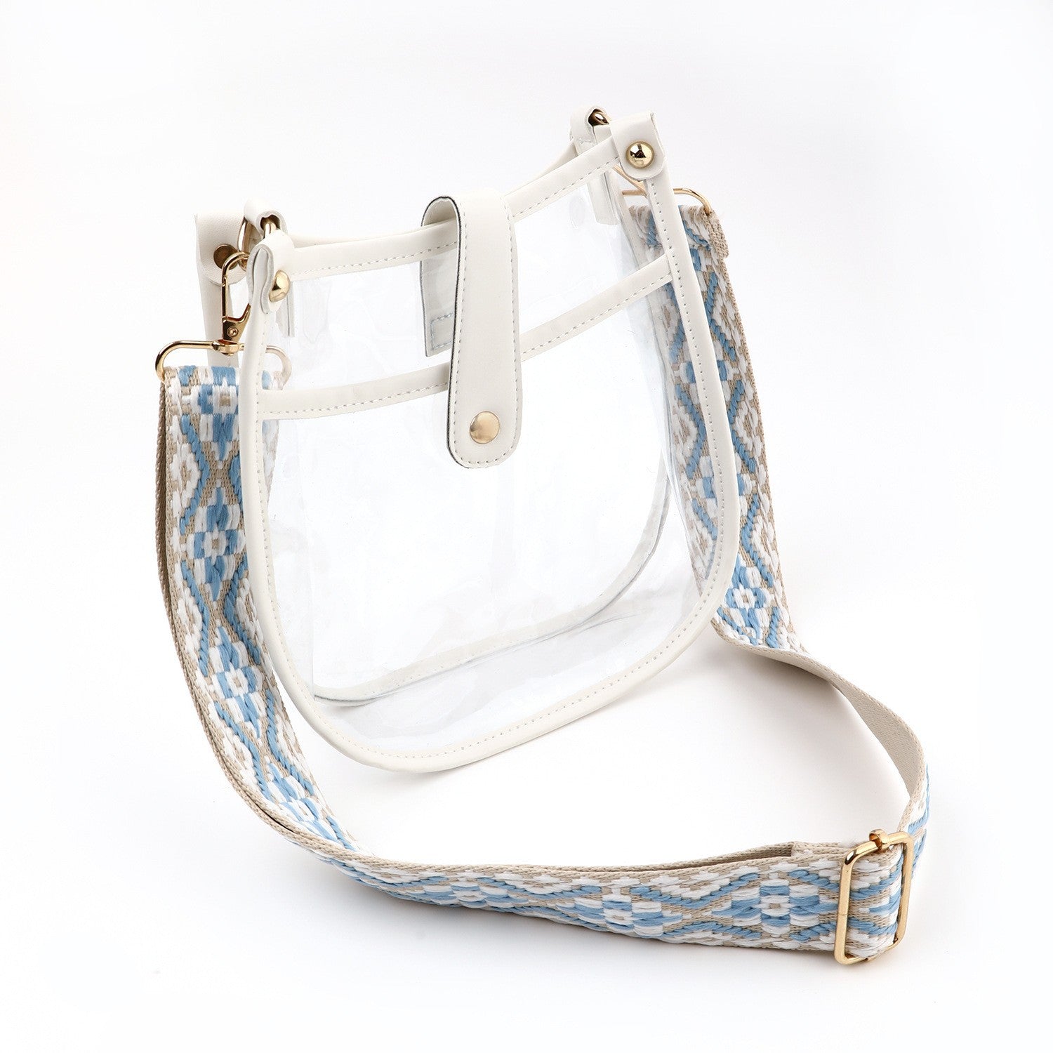 Women's bag large capacity transparent PVC crossbody bag, fashionable magnetic buckle single shoulder retro small crossbody - SJB-DIAMOND ELITES