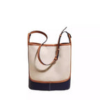 Stylish Denim Blue Canvas Bucket Bag - Women's Summer Designer Small Crossbody Shoulder Commuter Bag