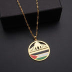 MAC100 Stainless Steel Vintage keffiyeh Palestine Map Pendant Necklace - SJB-DIAMOND ELITES