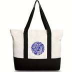 Canvas shoulder bag, large capacity letter print tote bag, women's fashion lightweight portable gift bag - SJB-DIAMOND ELITES
