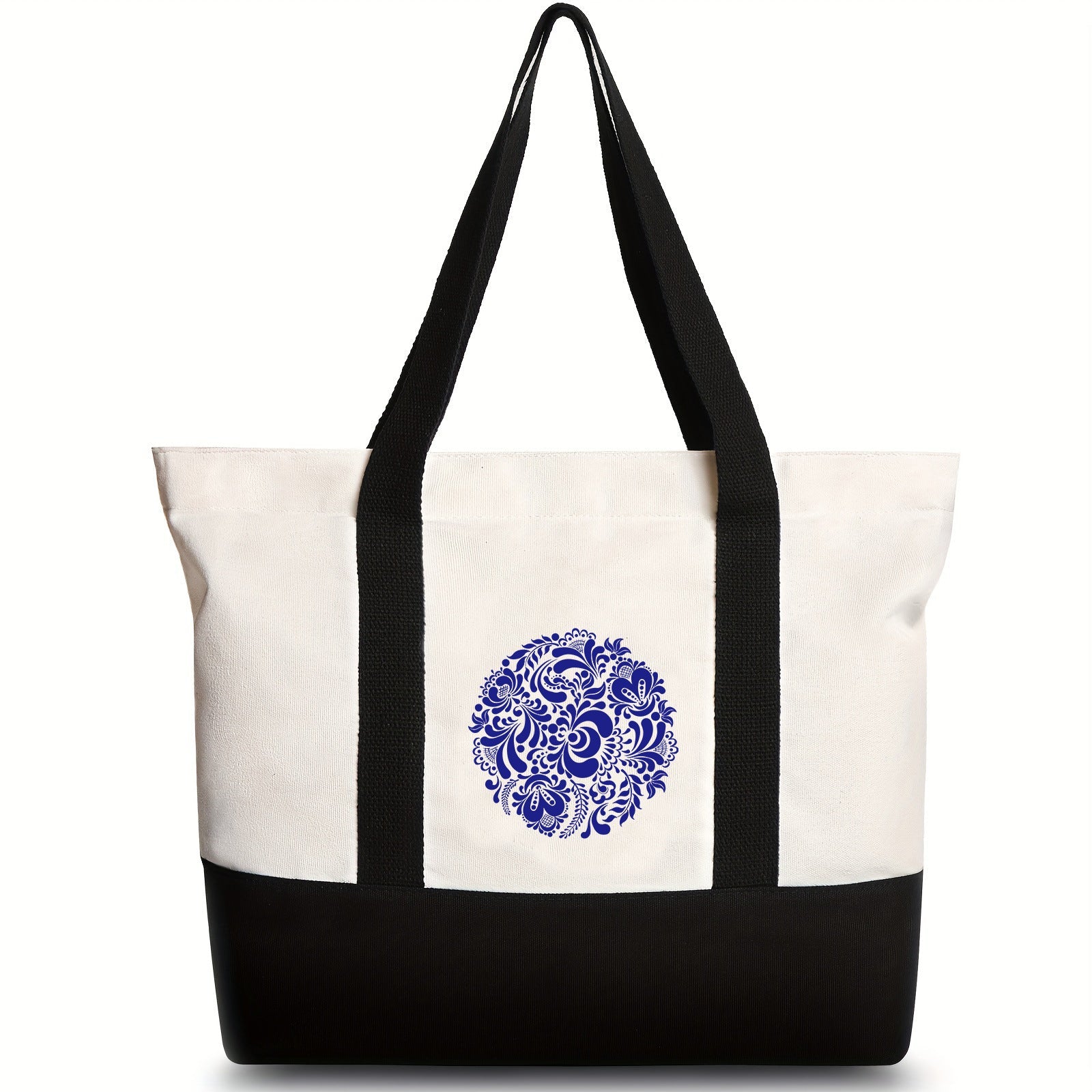 Canvas shoulder bag, large capacity letter print tote bag, women's fashion lightweight portable gift bag - SJB-DIAMOND ELITES