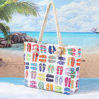 Printed beach bag, large capacity casual shoulder tote bag, simple fashion summer travel tote bag lightweight - SJB-DIAMOND ELITES