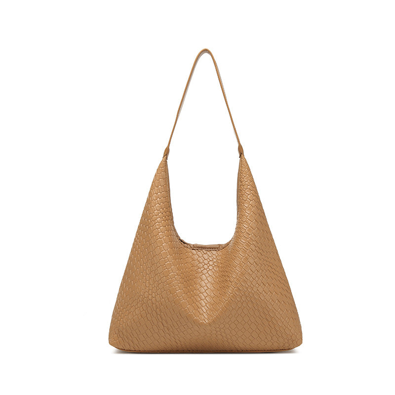 Soft leather woven hobo bag for women, tote bag for women, casual large capacity handheld shoulder bag, shoulder hobo purse - SJB-DIAMOND ELITES