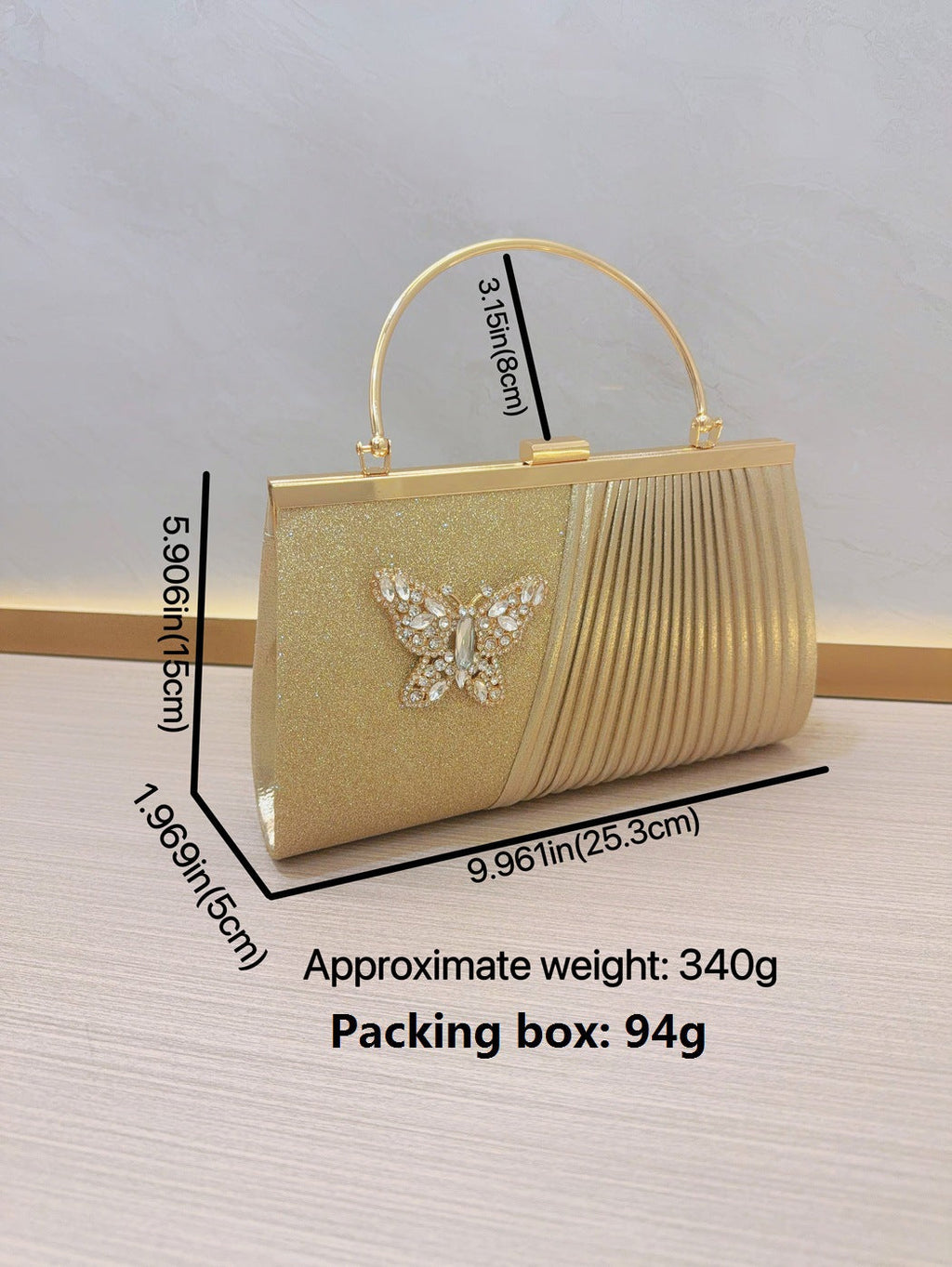Evening Handbag Wedding bag Clutch bag Dress bag pleated skew dinner party Party diamond set banquet bag - SJB-DIAMOND ELITES
