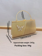 Evening Handbag Wedding bag Clutch bag Dress bag pleated skew dinner party Party diamond set banquet bag - SJB-DIAMOND ELITES
