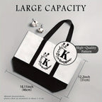 Canvas shoulder bag, large capacity letter print tote bag, women's fashion lightweight portable gift bag - SJB-DIAMOND ELITES
