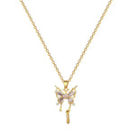 Titanium Steel Butterfly Drop Pendant Necklace Personality