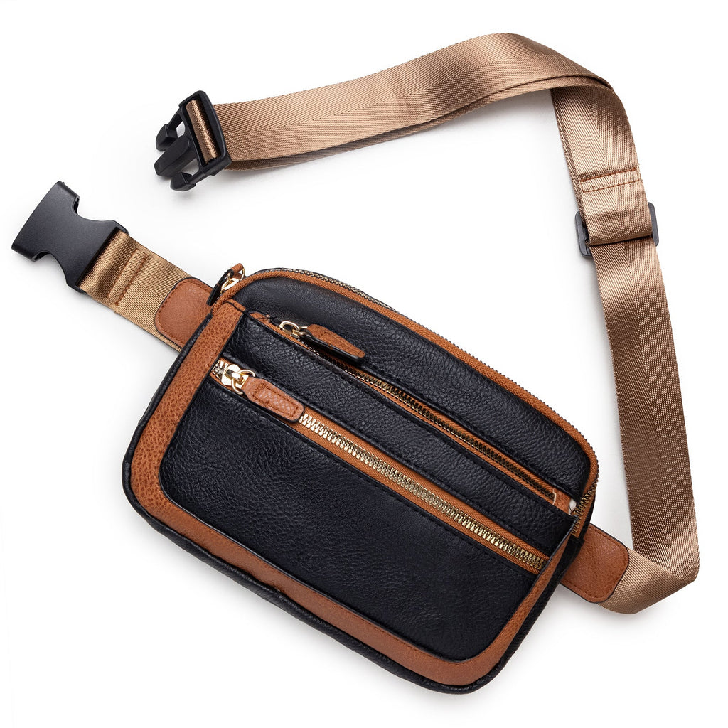 Multifunctional Fashion Fanny Pack – Adjustable Shoulder Strap Travel Breast Bag in Vegan Leather, Ideal Chest Purse for Holiday Sports and Running, Stylish Crossbody Waist Bag for Women - SJB-DIAMOND ELITES