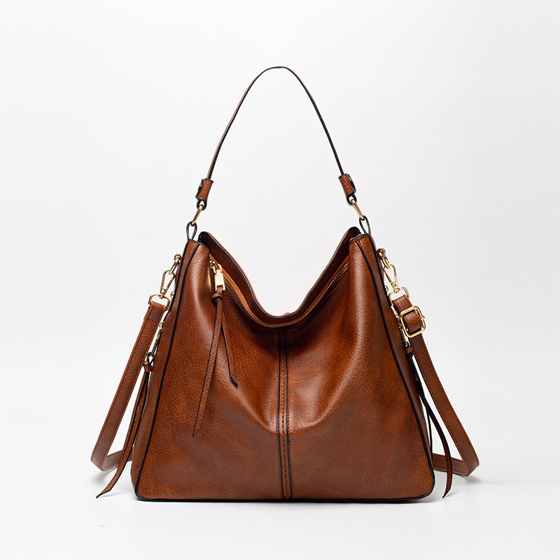 Large vegan leather hobo handbag for women with detachable long strap SHOMICOBOUTIQUE