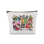 Linen printed cosmetic bag, cosmetic lipstick storage bag, small simple zipper evening clutch bag, - SJB-DIAMOND ELITES