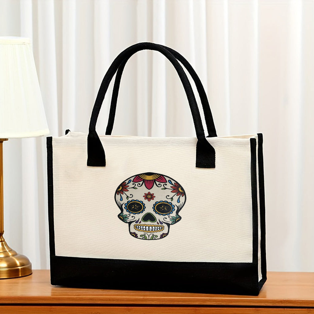 Canvas tote bag, large capacity printed tote bag women's, fashionable waterproof portable shopping bag - SJB-DIAMOND ELITES