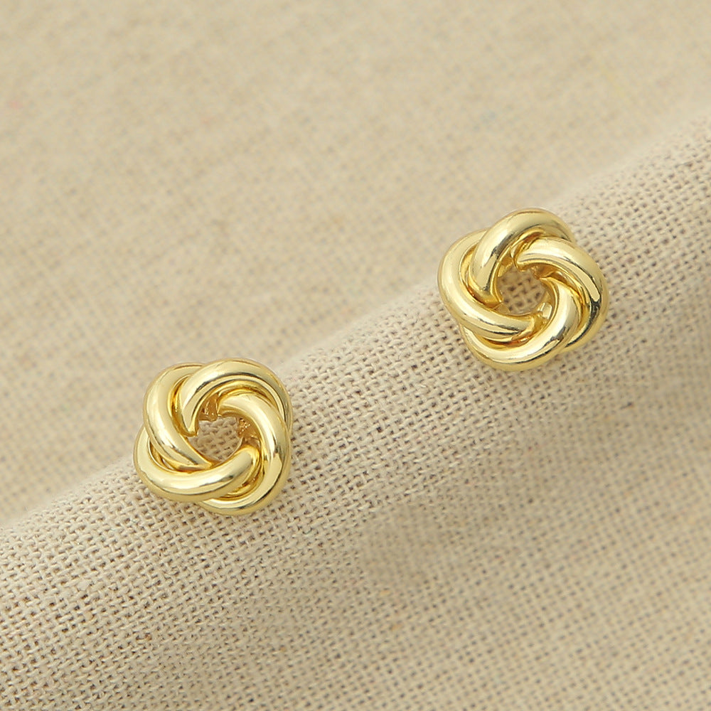 Hollow Tube Twisted Surround Hollow Ear Stud Pi-Mart