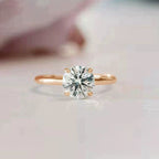 5A Zircon Round Rose Silver Diamond Ring Pi-Mart